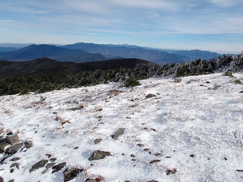 Moosilauke Summit, Kinsman and Franconia Ranges in Background的方法